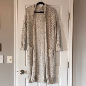 Long hooded duster cardigan